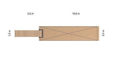 Massiivi 2,4 x 10 m massiivibetoni ponttoonilaituri, webshopProducts - 